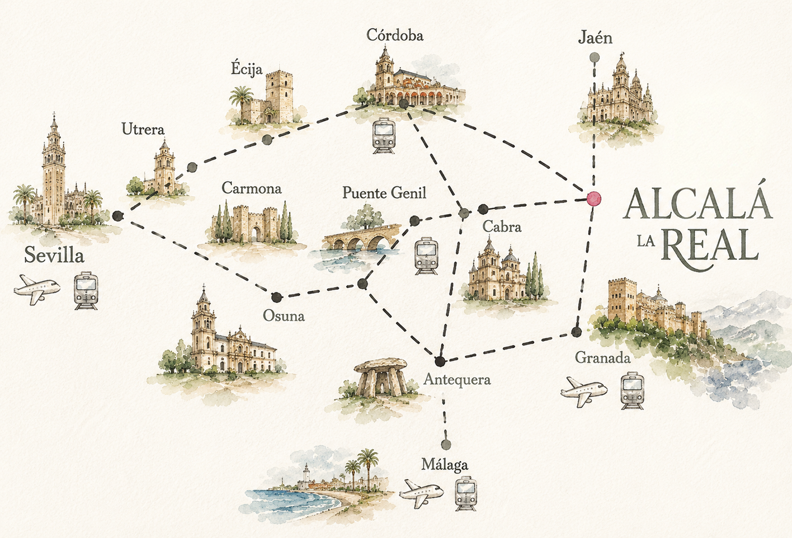 Panorámica de Alcalá la Real, ciudad entre Jaén, Córdoba y Granada