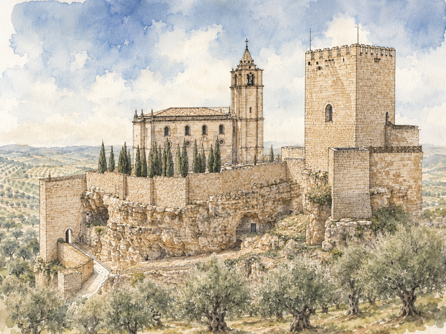 Vistas de la Fortaleza de la Mota en Alcalá la Real